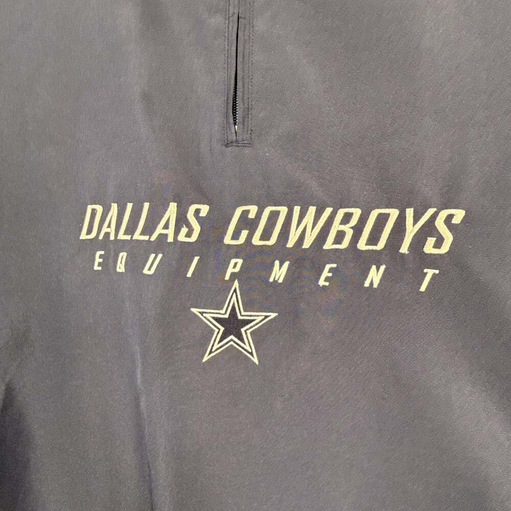 VTG Reebok On Field Dallas Cowboys 1/4 Zip Pullover Windbreaker Jacket 2XL READ - Picture 11 of 16
